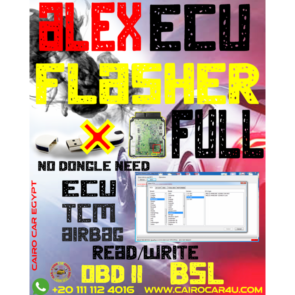 ECU Flasher Read/Write By OBD II ECU - TCM - SRS - BOOT MODE - MOTOBIKES