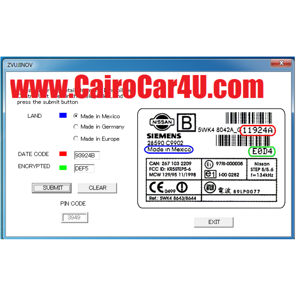 NISSAN & INFINITY  PIN Code/BCM2/ NATS Code and NISSAN Super Code Calculator 